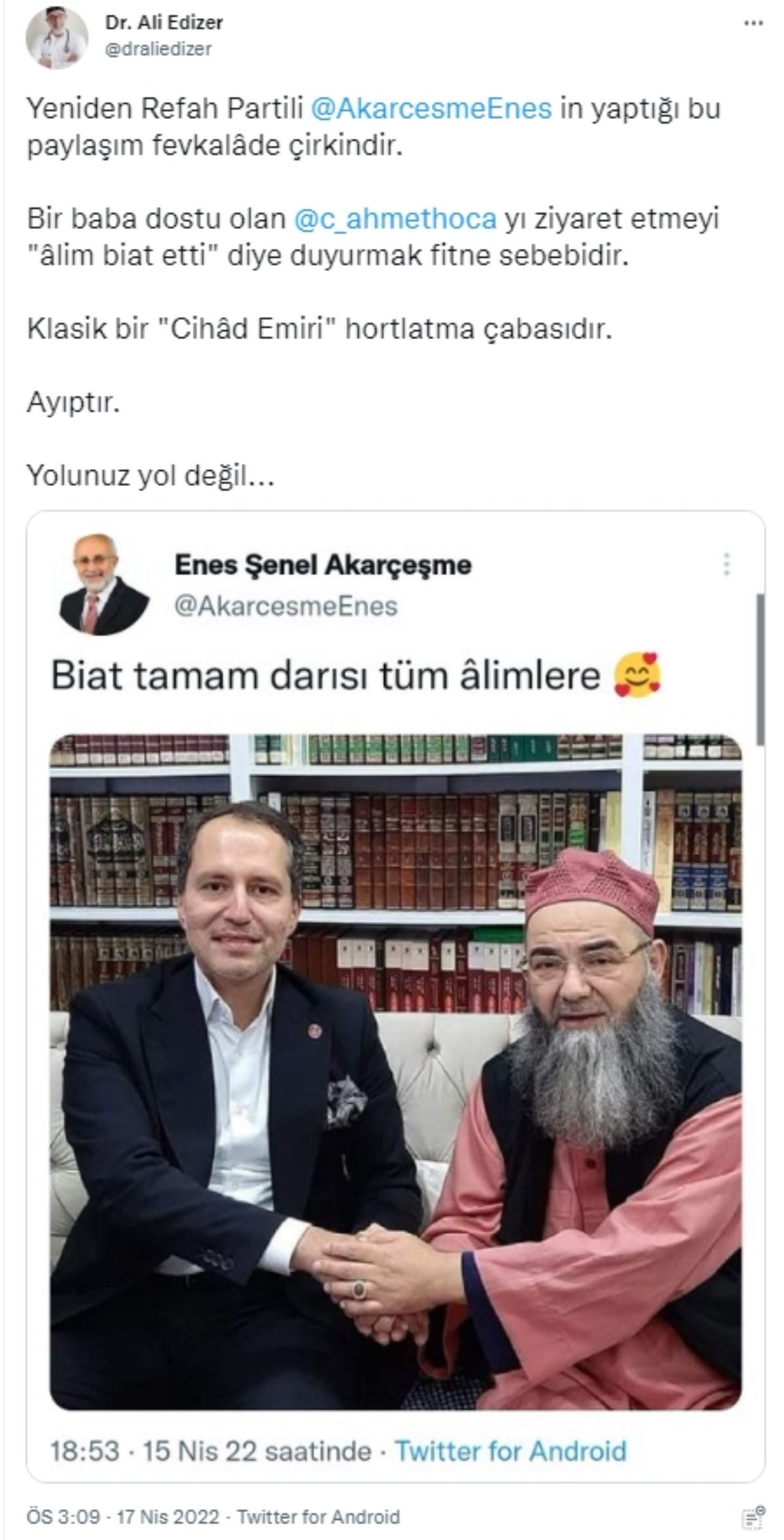 İsmailağa'nın iftarının ardından kriz çıkaracak paylaşım: 'Yeniden Refah'a biat tamam' - Resim : 4