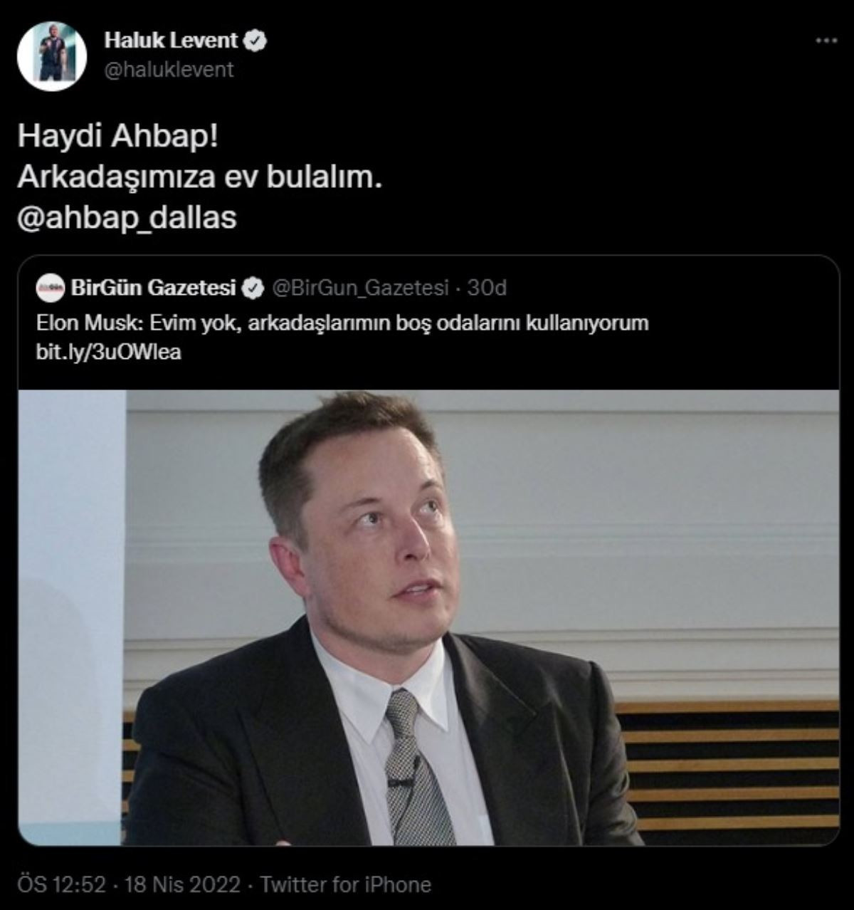 Elon Musk 'evim yok' dedi, Haluk Levent'ten güldüren yorum geldi - Resim : 1