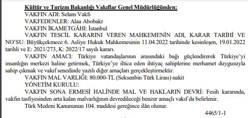 Resmi Gazete'de yayımlandı: Göçmenlere 'sahip çıkmak' için vakıf kuruldu - Resim : 1