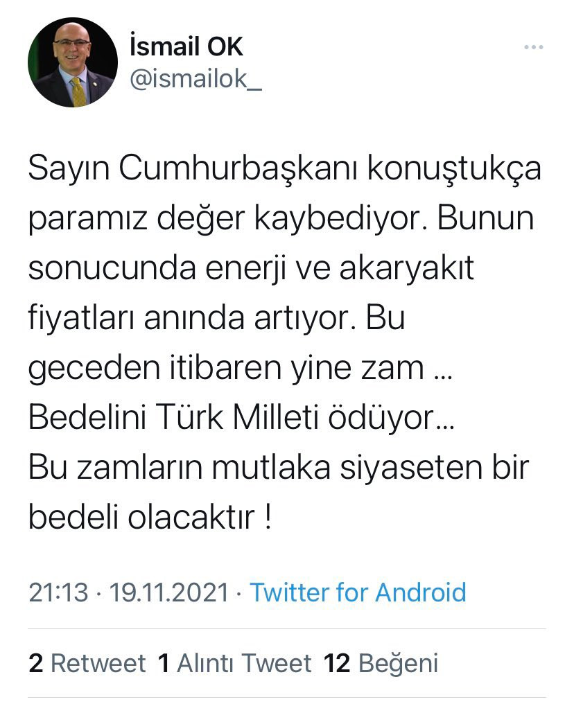 'Mücadelede ben de varım' diyerek AKP'ye katılan İsmail Ok, temizliğe girişti: Erdoğan'ı hedef aldığı paylaşımlarını 'uçurdu' - Resim : 2