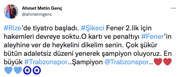 Belediye başkanının 'Şikeci Fener' tweeti ortalığı karıştırdı - Resim : 1