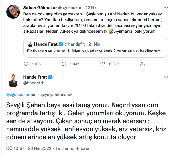 'Ev fiyatları' polemiği sürüyor: Hande Fırat'tan Şahan Gökbakar'a yanıt geldi - Resim : 1