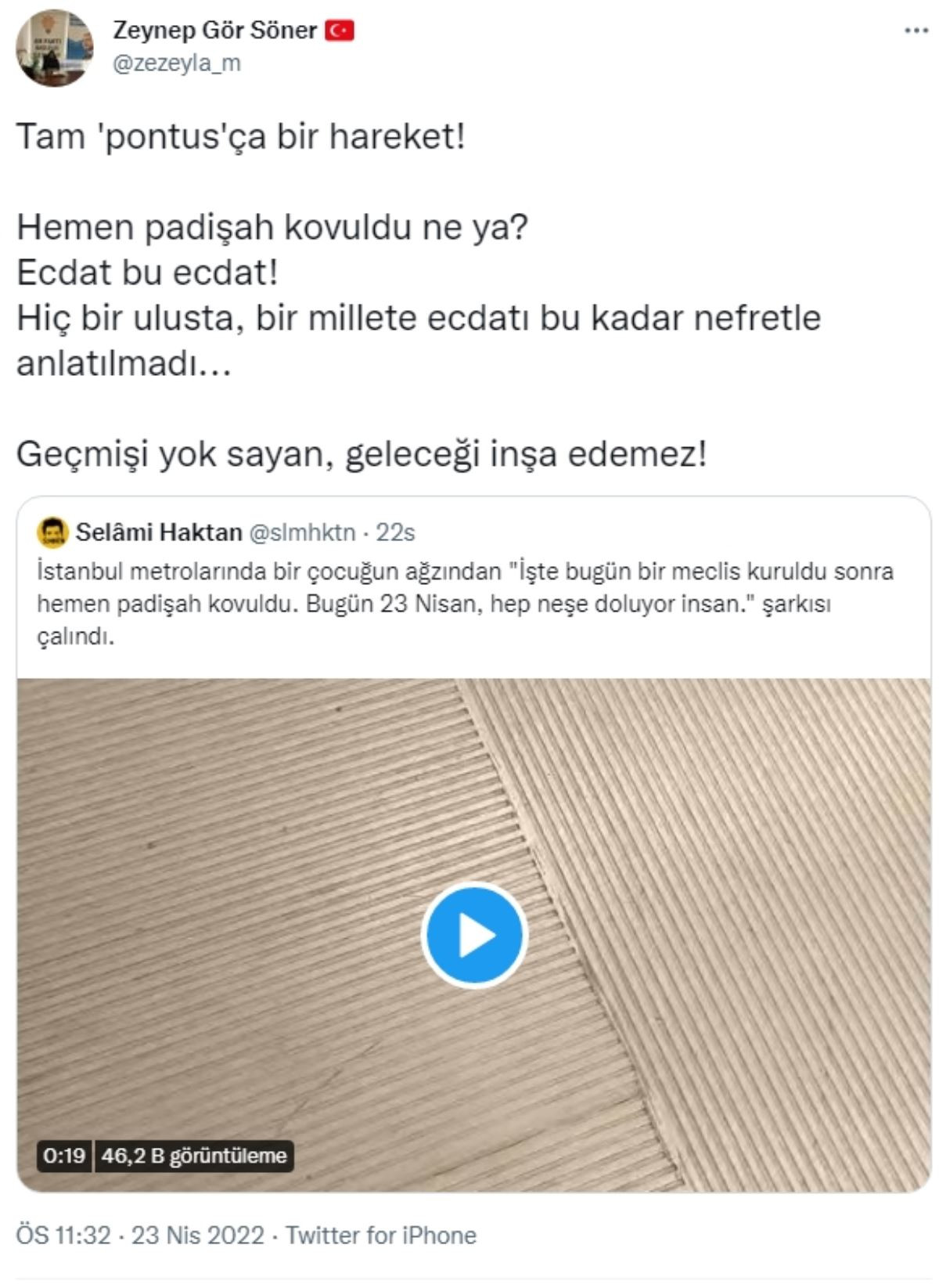 AKP'li yöneticiler 'Bugün 23 Nisan, hep neşeyle doluyor insan' şarkısından rahatsız oldu: Biri 'Hain' ilan edip İBB ve okullara soruşturma istedi - Resim : 2