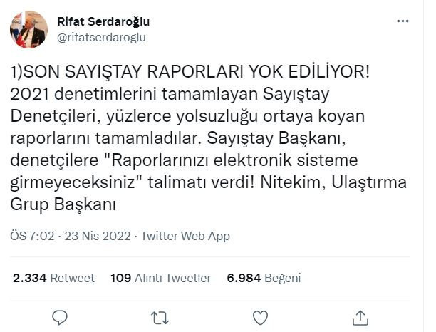 'Sayıştay raporları yok ediliyor' iddiası: 'Grup Başkanı bu talimat üzerine istifa etti!' - Resim : 1