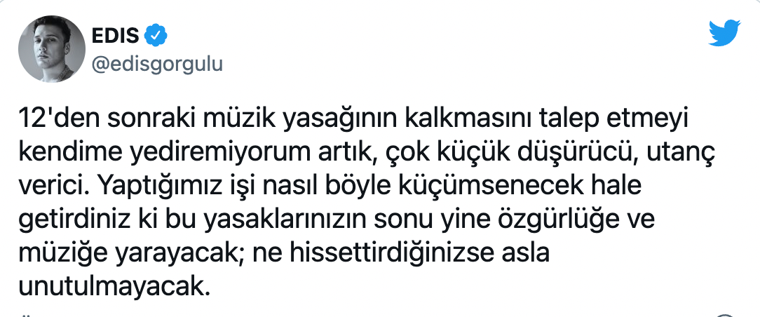 Edis'ten yasağa tepki: Yediremiyorum artık, çok küçük düşürücü, utanç verici - Resim : 1