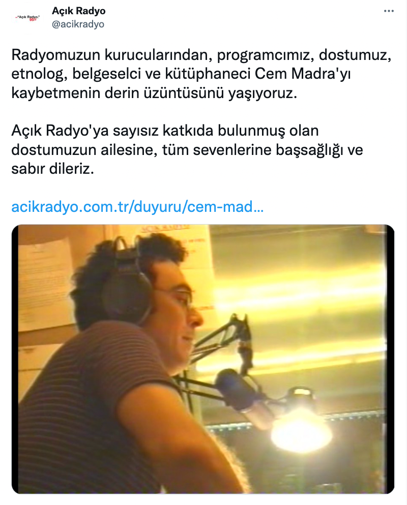 Açık Radyo'nun kurucularından Cem Madra hayatını kaybetti - Resim : 1