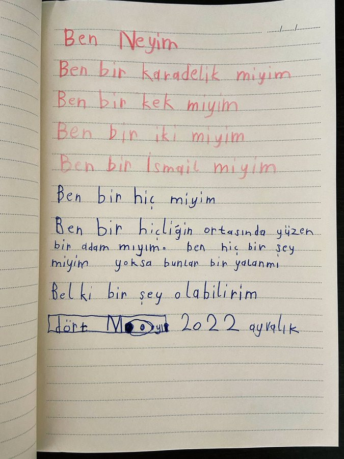7 yaşındaki çocuğun şiiri sosyal medyayı salladı: Ufuk Beydemir, şiiri besteleyerek söyledi - Resim : 1