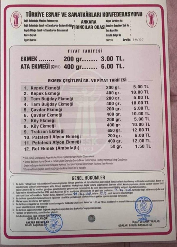 Ankara'da ekmeğe zam geldi: İşte yeni ekmek fiyatları! - Resim : 1