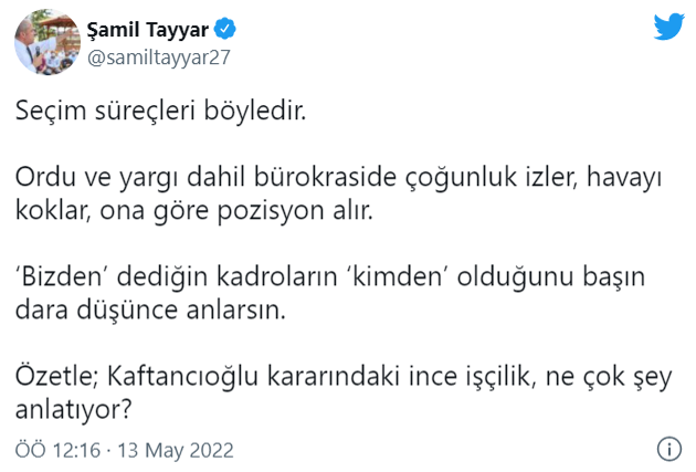 AKP'de Kaftancıoğlu çatlağı: Şamil Tayyar önce paylaştı, sonra sildi - Resim : 1
