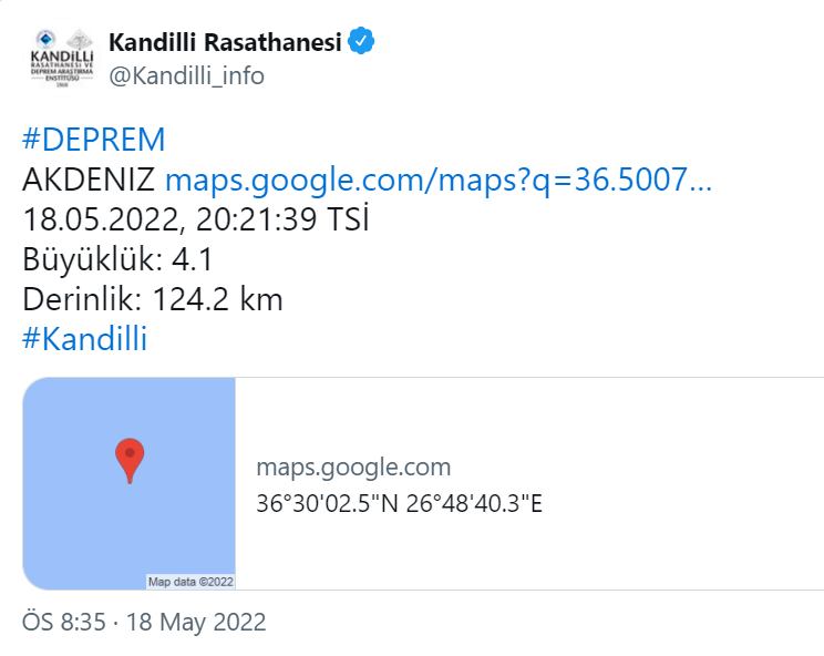 Akdeniz'de deprem - Resim : 1