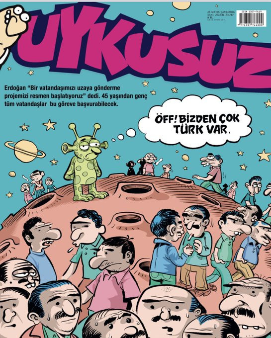 Erdoğan'ın 'uzay' projesi Uykusuz'un kapağında - Resim : 1