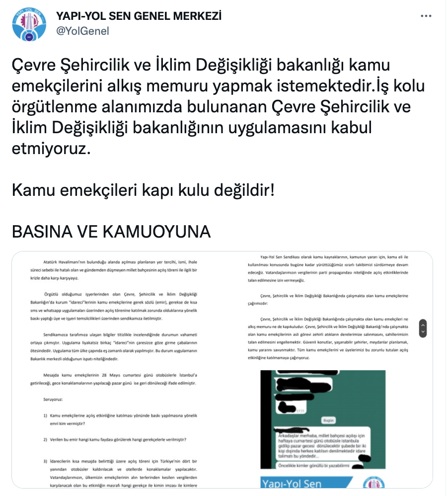 İddia: Atatürk Havalimanı'ndaki millet bahçesi töreni için öğrenci ve memurları zorla taşıyorlar - Resim : 3