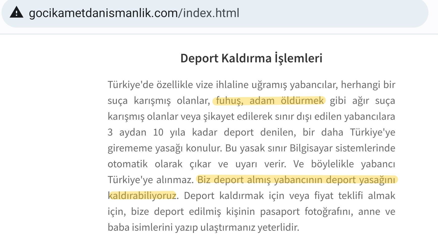 Göç danışmanlık şirketinden skandal ilan: Türkiye'ye gelenlere adam öldürme ve fuhuş suçlarını silme vaadi! - Resim : 2
