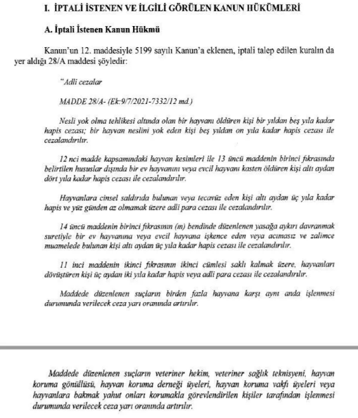 AYM'den CHP'nin hayvan hakları yasasında değişiklik başvurusuna ret - Resim : 1