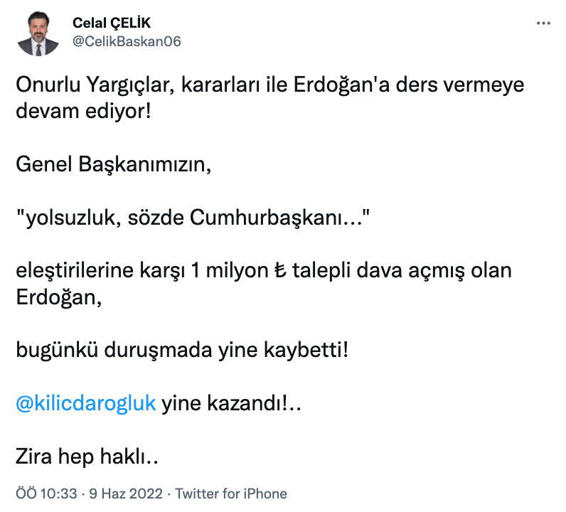 1 milyon TL istiyordu: Erdoğan, Kılıçdaroğlu'na açtığı davayı kaybetti - Resim : 1