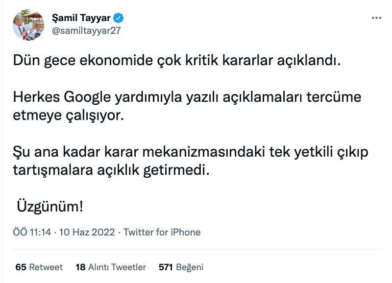 AKP yöneticisi Şamil Tayyar, iktidarı eleştirdi: Üzgünüm! - Resim : 1