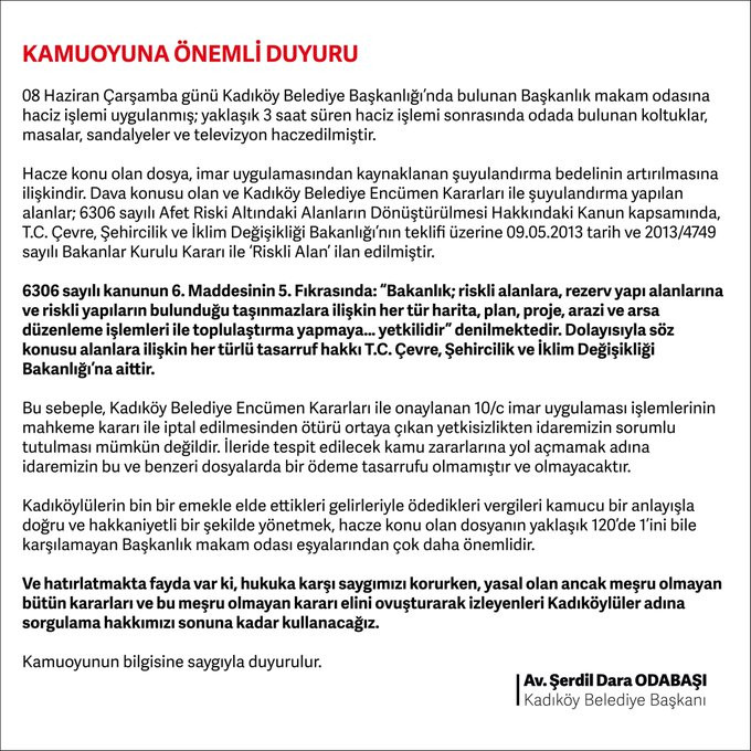 Kadıköy Belediyesi'ne hacizle ilgili Başkan Odabaşı'ndan açıklama - Resim : 1