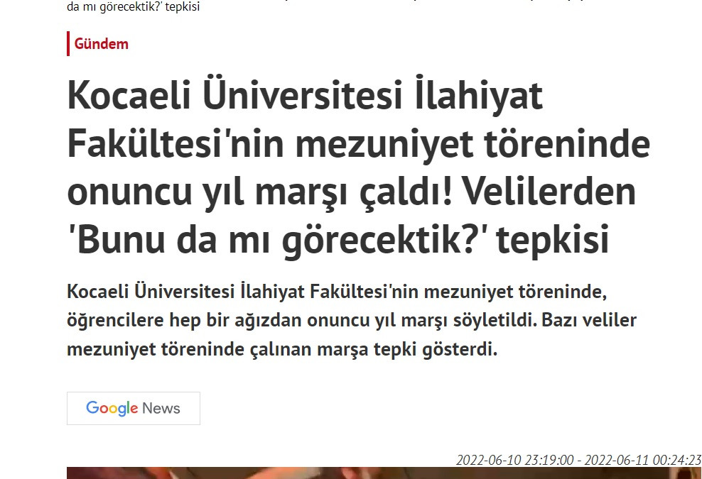 Yeni Akit rahatsız oldu: İlahiyat Fakültesi'nde Onuncu Yıl Marşlı, Atatürk bayraklı mezuniyet töreni - Resim : 1