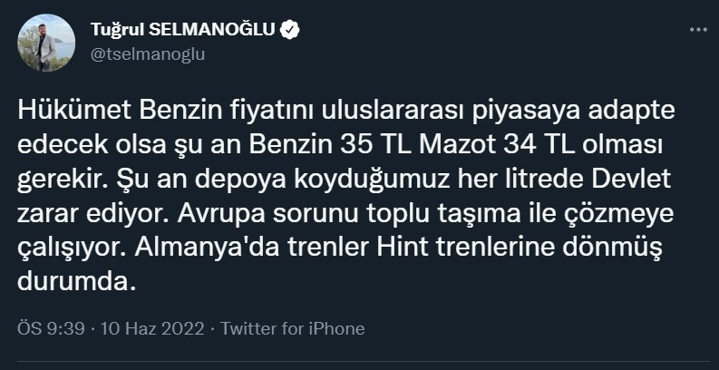 AKP'li Tuğrul Selmanoğlu vatandaşı çıldırttı: Benzinin litresi 35 lira olmalı - Resim : 1