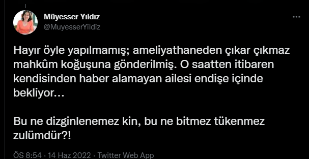 28 Şubat sanıklarından Erol Özkasnak ameliyat oldu, ameliyathaneden çıkar çıkmaz koğuşa gönderildi - Resim : 1