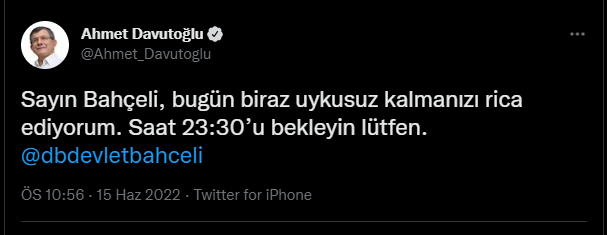 'Sayın Bahçeli, saat 23.30'u bekleyin' demişti: Davutoğlu'ndan 8 dakikalık video - Resim : 1