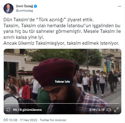 Ümit Özdağ, Taksim'de 'Türk azınlığı' ziyaret etti: Manzara gördüğünüz gibi - Resim : 1