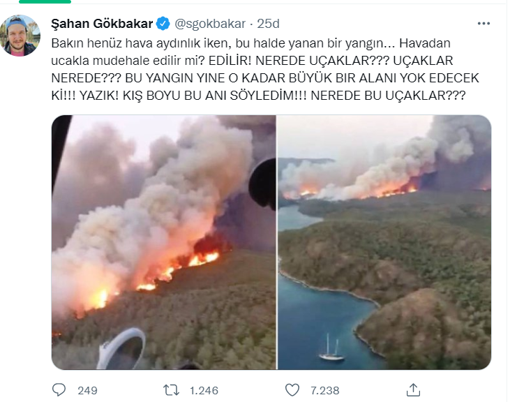 Şahan Gökbakar'dan Marmaris yangını tepkisi: Bu uçaklar nerede? - Resim : 1