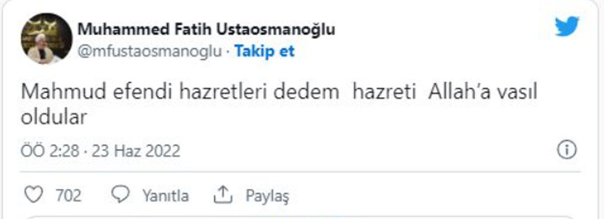 İsmailağa Cemaati lideri Mahmut Ustaosmanoğlu hayatını kaybetti - Resim : 1
