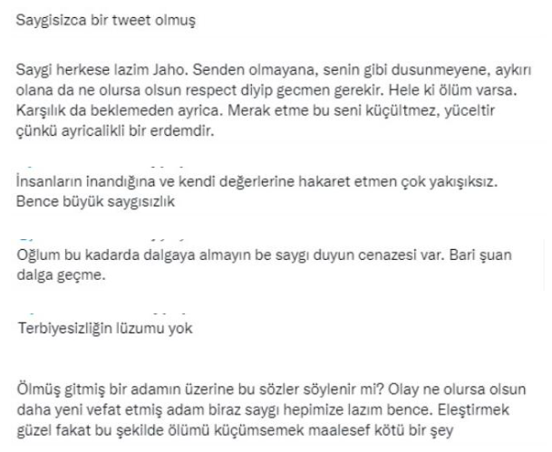 Jahrein'den, Ustaosmanoğlu'nun ölümü ile ilgili tartışma yaratacak tweet - Resim : 2