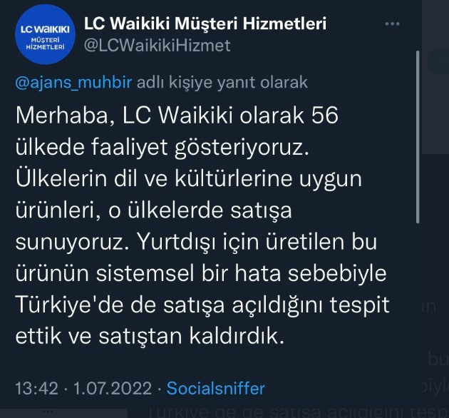 Arapça yazılı bebek tişörtü satan LC Waikiki'den açıklama: 'Sistemsel bir hata olmuş' - Resim : 2