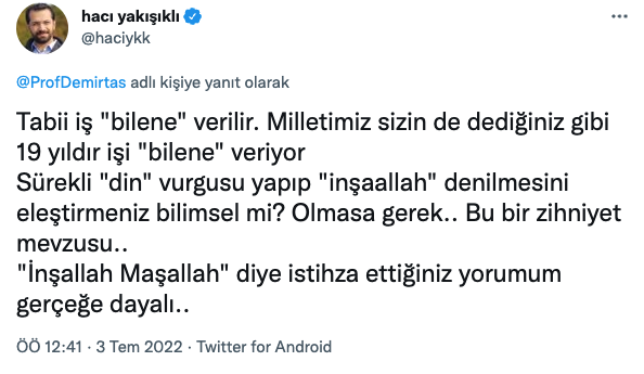 Özgür Demirtaş ile Hacı Yakışıklı birbirine girdi: 'Her şeyi yanlış yapıp inşallah diyorsunuz' - Resim : 3