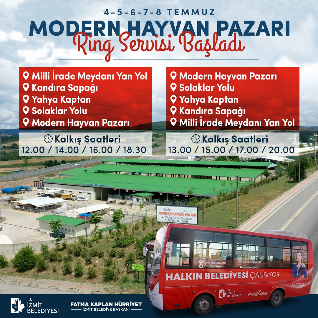 Modern Hayvan Pazarı’na ücretsiz ring servisi yarın başlıyor - Resim : 1