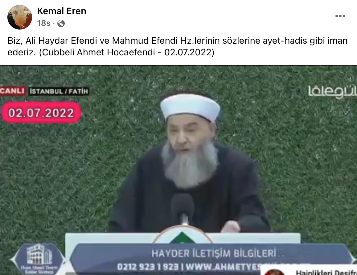 'Cübbeli Ahmet' İsmailağa lideri Ustaosmanoğlu'nun cenazesine kadınların katılmama kararını eleştirdi: Cemaat içerisinden yanıt geldi - Resim : 1