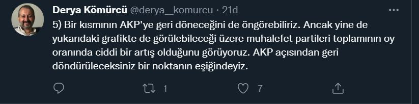 Yöneylem Araştırma Genel Koordinatörü Kömürcü'den grafikli paylaşım: 'AKP açısından geri döndürülemez bir noktanın eşiğindeyiz' - Resim : 5