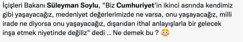 Soylu'dan tartışma yaratacak sözler: Cumhuriyetin ikinci asrında kendimiz gibi yaşayacağız - Resim : 1