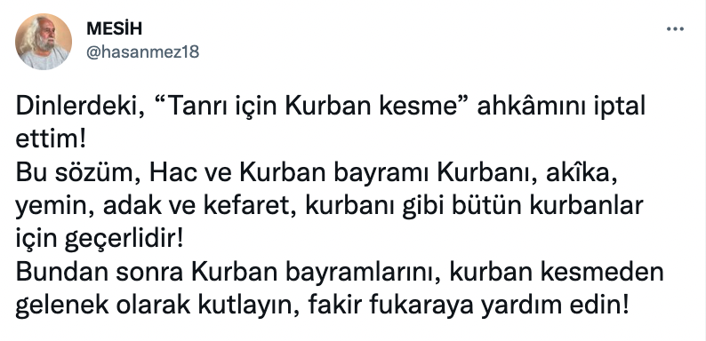 Hasan Mezarcı: 'Tanrı için kurban kesme' ahkamını iptal ettim - Resim : 1