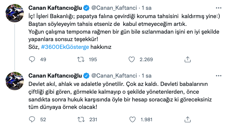 Bakanlık, Canan Kaftancıoğlu hakkındaki koruma kararını yine kaldırdı: Papatya falına çevirdiniz, artık kabul etmeyeceğim - Resim : 1