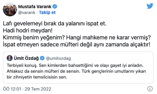 Bakan Varank ve Ümit Özdağ gece yarısı birbirine girdi! - Resim : 3