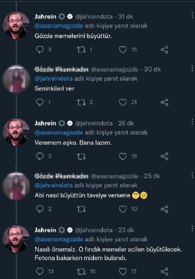 Jahrein'den kadın takipçisine skandal sözler - Resim : 1