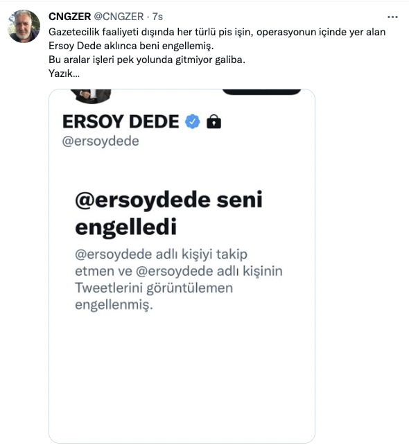 Ersoy Dede, Erdoğan'ın kuzenini sosyal medyadan engelledi - Resim : 1