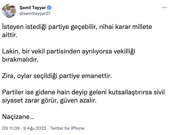 Şamil Tayyar'dan Mehmet Ali Çelebi'ye dikkat çeken gönderme - Resim : 1