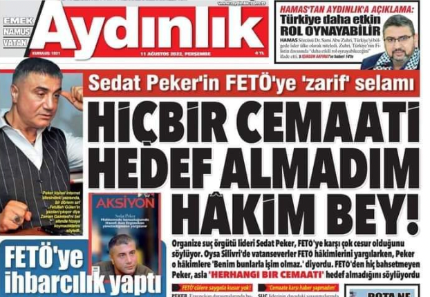Gerilim tırmanıyor: Aydınlık gazetesinin haberine Sedat Peker cephesinden sert tepki - Resim : 1