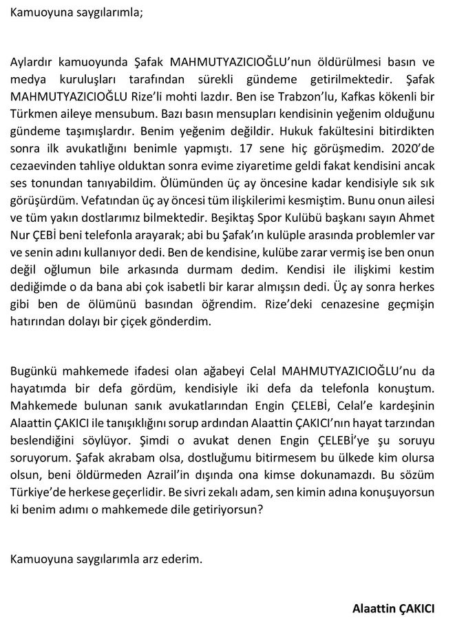 Alaattin Çakıcı'dan Şafak Mahmutyazıcıoğlu açıklaması: 'Üç ay önce tüm ilişiğimi kesmiştim' - Resim : 1
