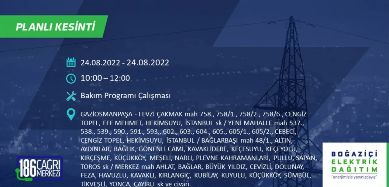 İstanbul'da büyük elektrik kesintisi: Bazı bölgelerde 8 saati bulacak - Resim : 28