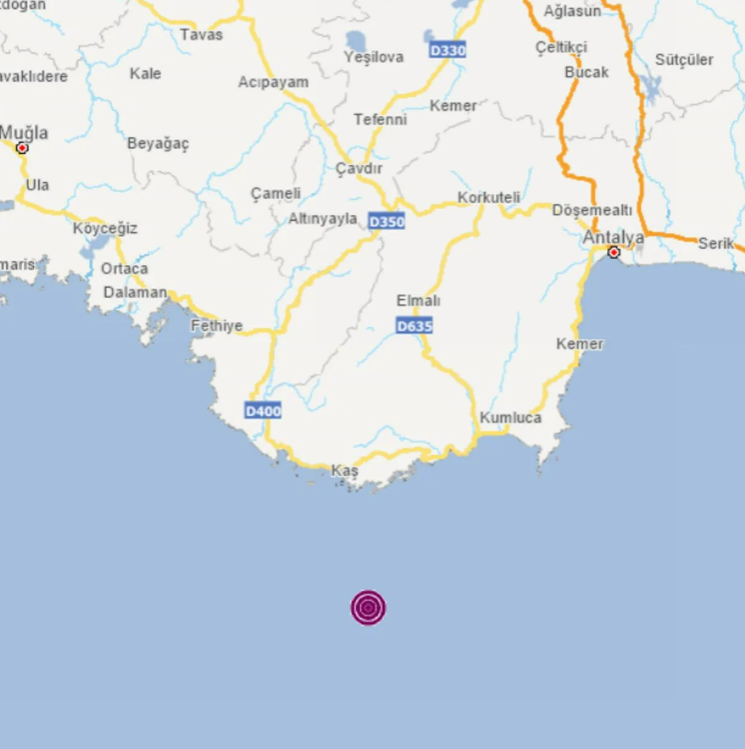 Antalya'da 4,4 büyüklüğünde deprem - Resim : 1