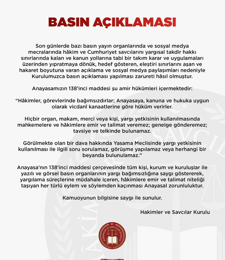 HSK'dan Gülşen açıklaması: 'Hâkimler, görevlerinde bağımsızdırlar' - Resim : 2