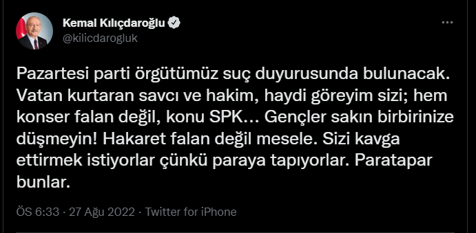 Sedat Peker'in iddiaları sonrası Kılıçdaroğlu'ndan açıklama: Pazartesiyi işaret etti - Resim : 1
