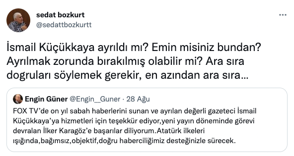 FOX TV eski Ankara temsilcisinden 'İsmail 'Küçükkaya' çıkışı! - Resim : 2