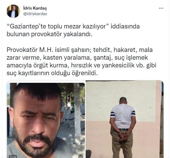 Gaziantep'te 'toplu mezar' kazıldığını iddia eden kişi gözaltına alındı - Resim : 1