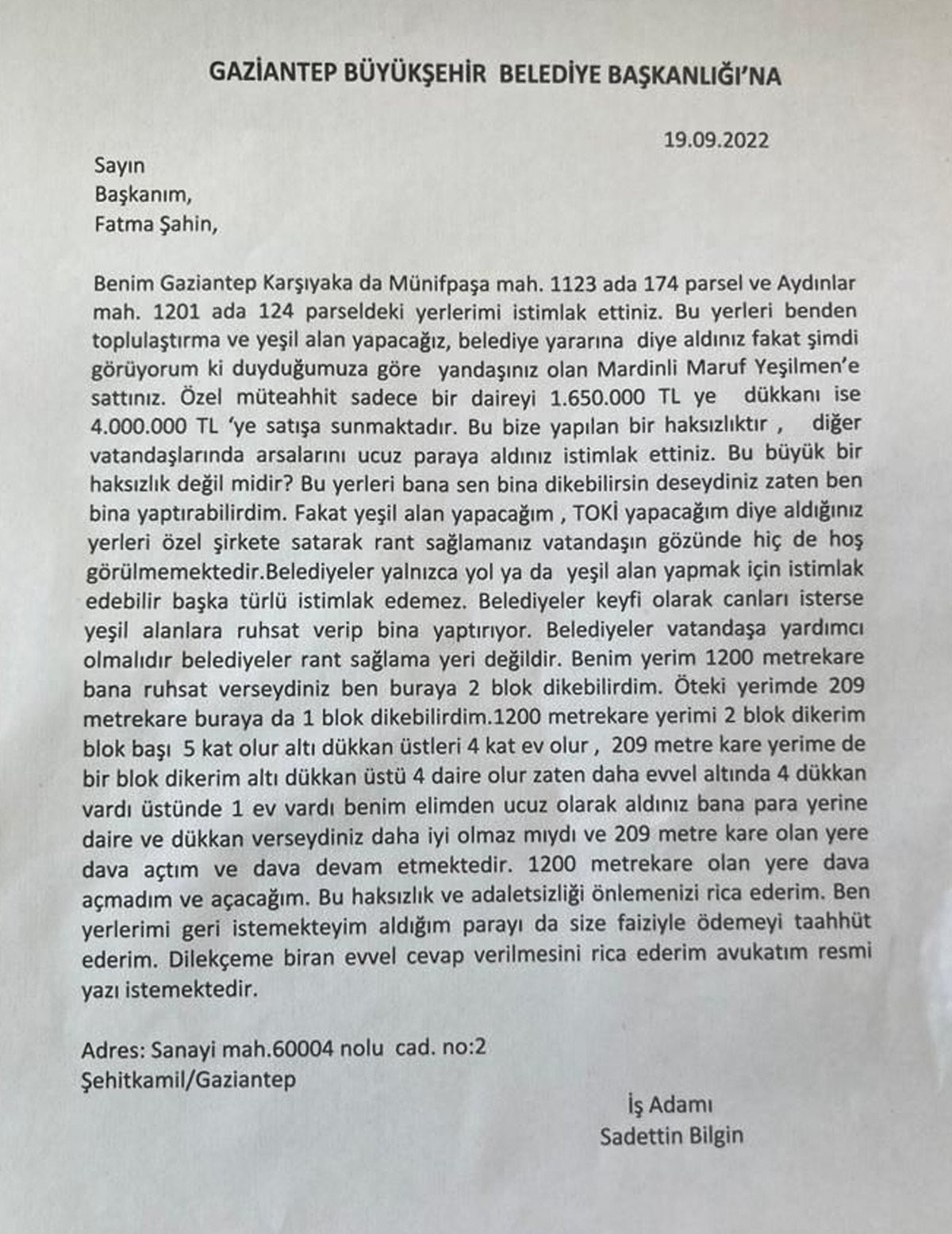 Gaziantep'i karıştıran mektup: AKP'li Büyükşehir Belediyesi'nin oyunu ortaya çıktı! - Resim : 1